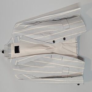 Banana Republic Light Blue and White Striped Blazer